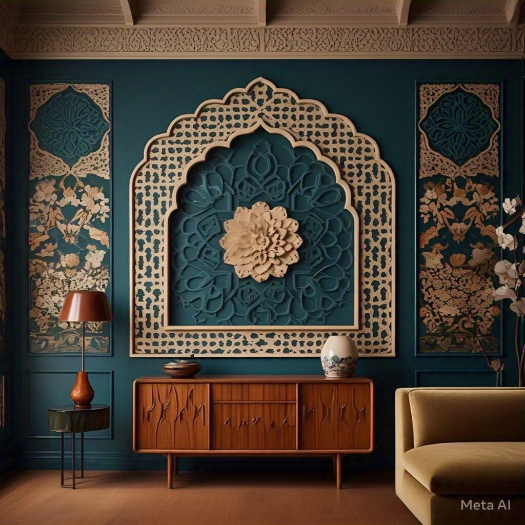 Arabesque Meets Mid-Century Modern: A Fusion of Timeless Elegance in Home Decoration 3 Arabesque Wallpaper or Mosaics