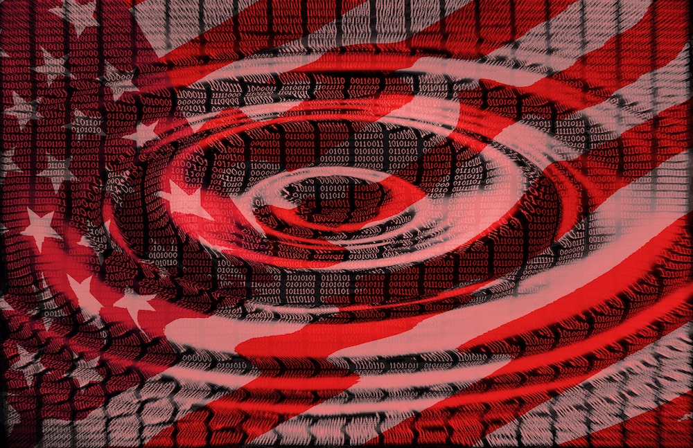 digital lines us flag